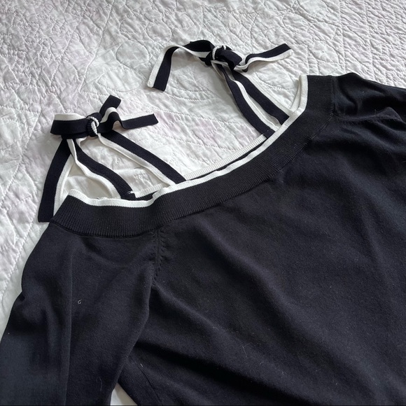 Ann Taylor black off the shoulder sweater - NWT! - Picture 4 of 6